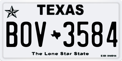 TX license plate BOV3584