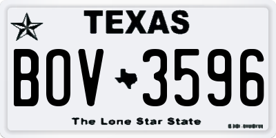 TX license plate BOV3596