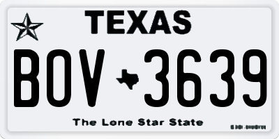 TX license plate BOV3639
