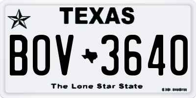 TX license plate BOV3640