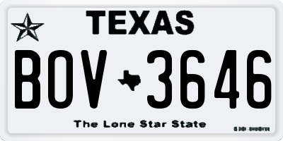 TX license plate BOV3646