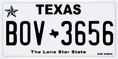 TX license plate BOV3656