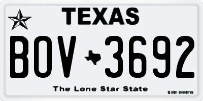 TX license plate BOV3692