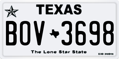 TX license plate BOV3698