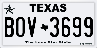 TX license plate BOV3699