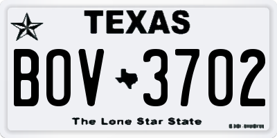 TX license plate BOV3702