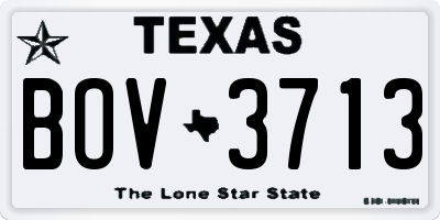TX license plate BOV3713