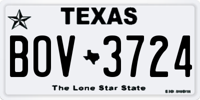TX license plate BOV3724
