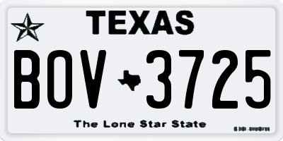 TX license plate BOV3725