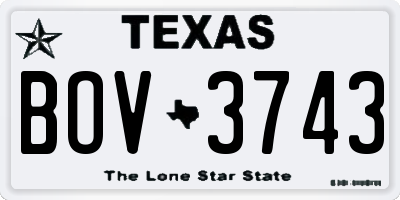 TX license plate BOV3743