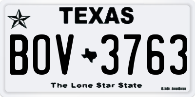 TX license plate BOV3763