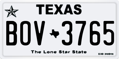 TX license plate BOV3765