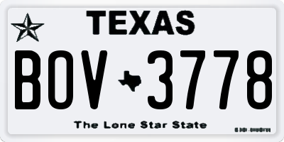 TX license plate BOV3778