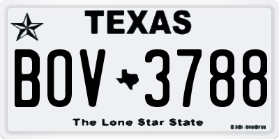 TX license plate BOV3788