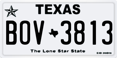 TX license plate BOV3813