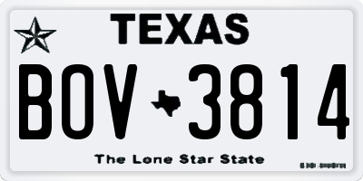 TX license plate BOV3814