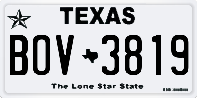 TX license plate BOV3819