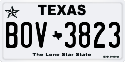 TX license plate BOV3823
