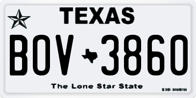 TX license plate BOV3860