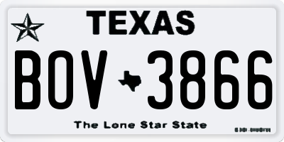 TX license plate BOV3866