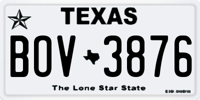 TX license plate BOV3876