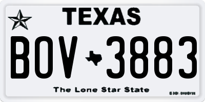 TX license plate BOV3883
