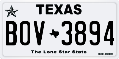 TX license plate BOV3894