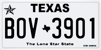 TX license plate BOV3901
