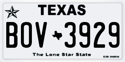 TX license plate BOV3929
