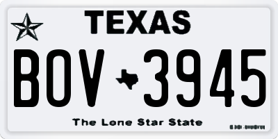 TX license plate BOV3945