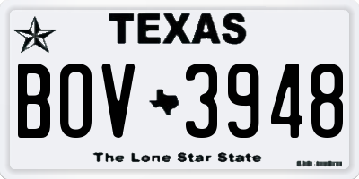 TX license plate BOV3948