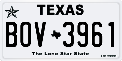 TX license plate BOV3961