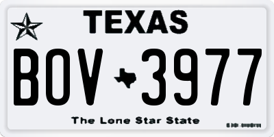 TX license plate BOV3977