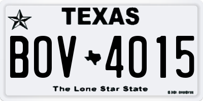 TX license plate BOV4015