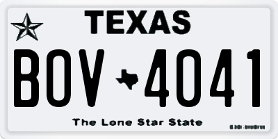 TX license plate BOV4041