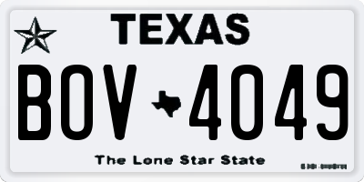 TX license plate BOV4049
