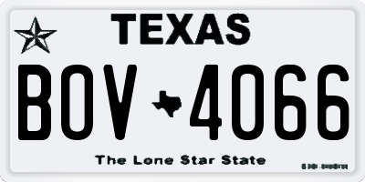 TX license plate BOV4066