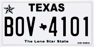 TX license plate BOV4101
