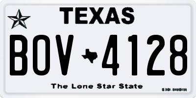 TX license plate BOV4128