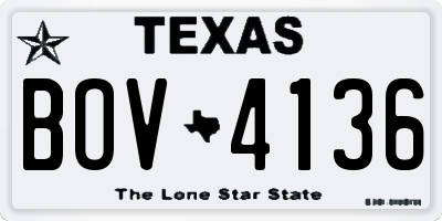 TX license plate BOV4136