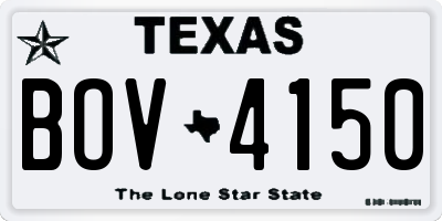 TX license plate BOV4150
