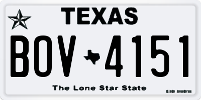 TX license plate BOV4151