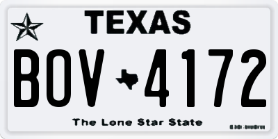 TX license plate BOV4172