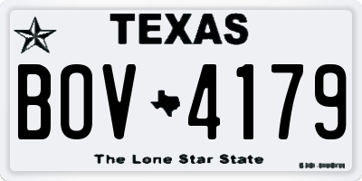 TX license plate BOV4179