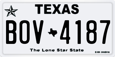 TX license plate BOV4187