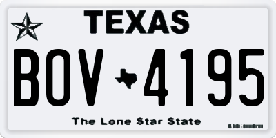 TX license plate BOV4195