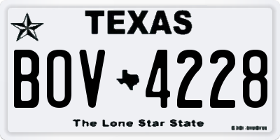TX license plate BOV4228