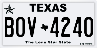 TX license plate BOV4240