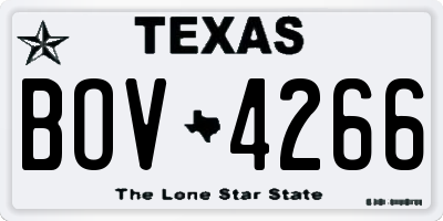 TX license plate BOV4266