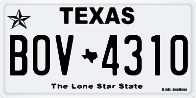 TX license plate BOV4310
